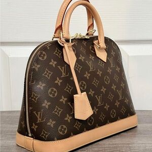 Louis Vuitton Brown and Tan Monogram Satchel